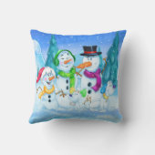 かわいい雪家族の漫画 クッション (裏面)