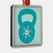 かわいい雪片とのKettlebell メタルオーナメント (右)