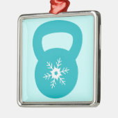 かわいい雪片とのKettlebell メタルオーナメント (左)