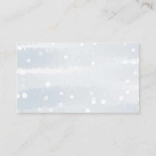 かわいい雪片ウィンターベビーシャワーおむつラッフル エンクロージャーカード (裏面)