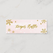 かわいい雪片ウィンターベビーシャワーおむつラッフル スキニー名刺 (正面)