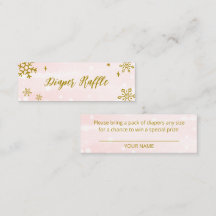 かわいい雪片ウィンターベビーシャワーおむつラッフル