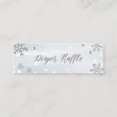 かわいい雪片ウィンターベビーシャワーおむつラッフル スキニー名刺 (正面)