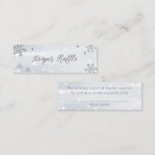 かわいい雪片ウィンターベビーシャワーおむつラッフル スキニー名刺 (正面/裏面)