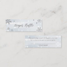 かわいい雪片ウィンターベビーシャワーおむつラッフル