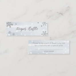 かわいい雪片ウィンターベビーシャワーおむつラッフル スキニー名刺