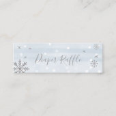 かわいい雪片ウィンターベビーシャワーおむつラッフル スキニー名刺 (正面)