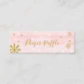 かわいい雪片ウィンターベビーシャワーおむつラッフルM スキニー名刺 (正面)