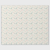 かわいい雪片パターン ラッピングペーパー (フラット)