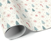 かわいい雪片パターン ラッピングペーパー (ロールコーナー)