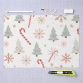 かわいい雪片パターン 薄葉紙 (クラフト)