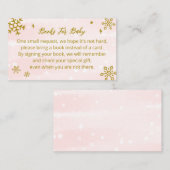かわいい雪片ベビーシャワーベビー エンクロージャーカード (正面/裏面)
