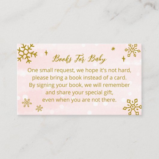 かわいい雪片ベビーシャワーベビー エンクロージャーカード (正面)
