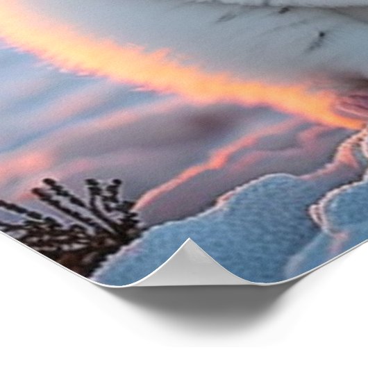 かわいい雪猫 ポスター (角)