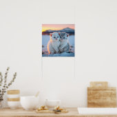 かわいい雪猫 ポスター (キッチン)