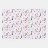 かわいい雪雀の水彩手絵を描 ラッピングペーパーシート (正面)