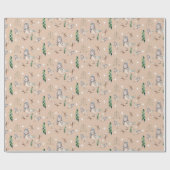 かわいい雪雀の水彩手絵を描 ラッピングペーパー (フラット)