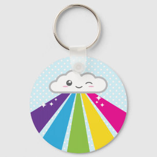 かわいい雲および虹Keychain キーホルダー