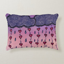 かわいい雲とハートアート アクセントクッション