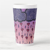 かわいい雲とハートアート カフェラテマグ (正面)