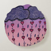 かわいい雲とハートアート ラウンドクッション (裏面)