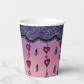 かわいい雲とハートアート 紙コップ (正面)