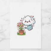 かわいい雲と花 S ワインラベル (シングルラベル)