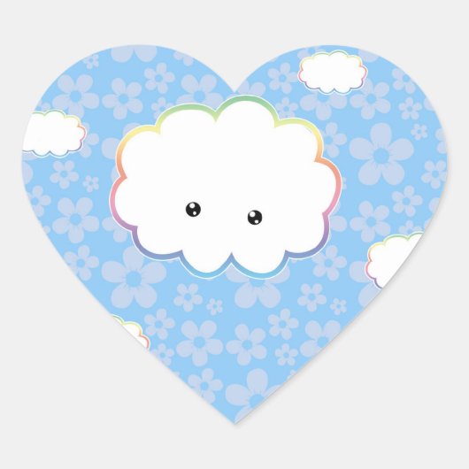 かわいい雲のクラウドシールズ ハートシール (正面)