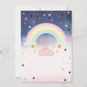 かわいい雲のグラデーション虹星空ベビーシャワー 招待状 (裏面)