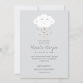 かわいい雲のベビーシャワー 招待状 (正面)