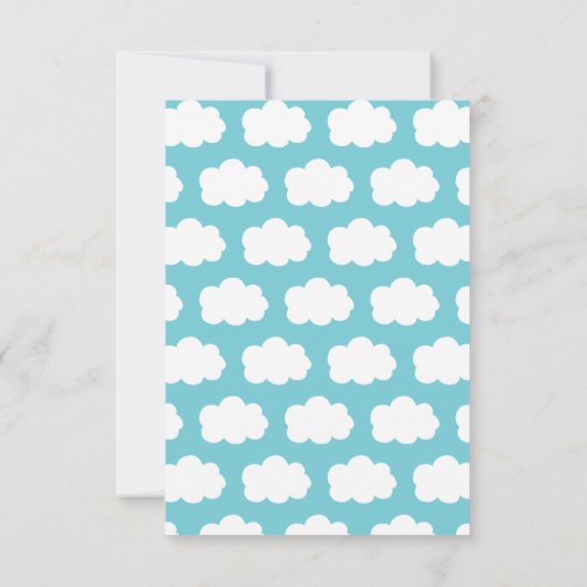 かわいい雲の誕生日パーティーの招待 招待状 (裏面)