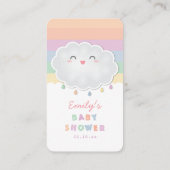 かわいい雲の雨滴ベビーシャワーの赤ちゃんのための本 エンクロージャーカード (裏面)