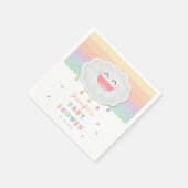 かわいい雲の雨粒男女兼用赤ちゃんシャワー スタンダードカクテルナプキン (角)