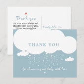 かわいい雲の雨 ハート 赤ちゃんのお披露目 お礼 ポストカード (正面/裏面)