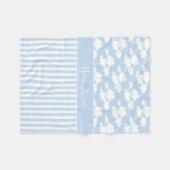 かわいい雲は縞で飾り、 フリースブランケット (正面(横))