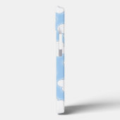 かわいい雲パターン青いピンクのパーソナライズな名前 Case-Mate iPhoneケース (裏面 / 左)