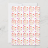 かわいい雲ピンクユニコーンカラフルガール誕生日 招待状 (裏面)