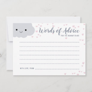 かわいい雲家族カップル赤ちゃんシャワーアドバイスカード アドバイスカード