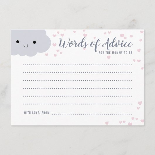かわいい雲家族カップル赤ちゃんシャワーアドバイスカード アドバイスカード (正面)
