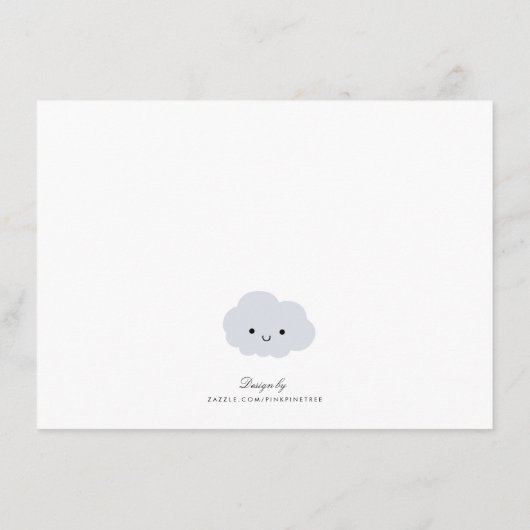 かわいい雲家族カップル赤ちゃんシャワーアドバイスカード アドバイスカード (裏面)