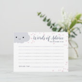 かわいい雲家族カップル赤ちゃんシャワーアドバイスカード アドバイスカード (スタンド正面)