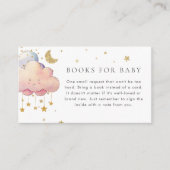 かわいい雲星赤ちゃんシャワー本ベビー エンクロージャーカード (正面)