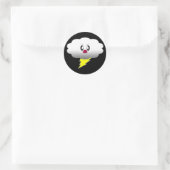 かわいい雲稲妻雷雨 ラウンドシール (バッグ)