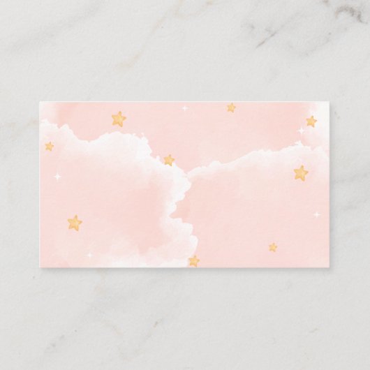 かわいい雲9つ星おむつラッフルベビーシャワー エンクロージャーカード (裏面)