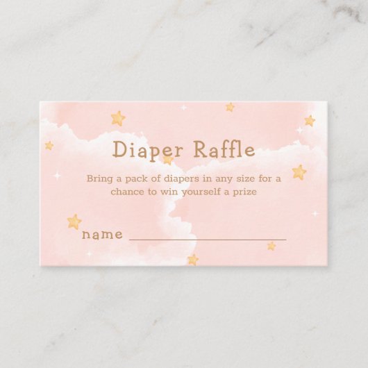 かわいい雲9つ星おむつラッフルベビーシャワー エンクロージャーカード (正面)