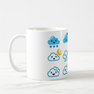 かわいい雲、かわいい、マンガのコップ コーヒーマグカップ