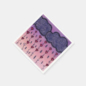 かわいい雲、ハート、雨滴 スタンダードカクテルナプキン (角)