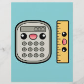 かわいい電卓と定規の数学家庭教師テンプレート チラシ (裏面)