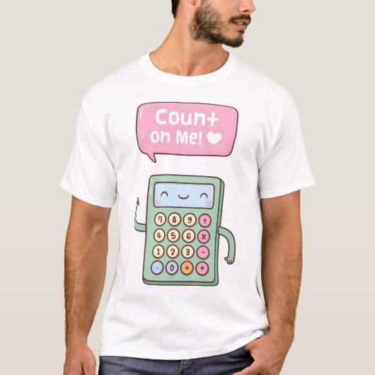 かわいい電卓は私のプンに数える Tシャツ (正面)