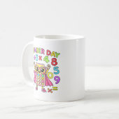 かわいい電卓キャラクターのナンバーデザイン コーヒーマグカップ (正面左)